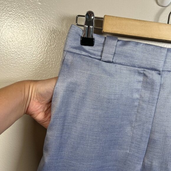 Theory Straight Cuff Pants Size 4 Sky Light Blue Work Career Business Silk Blend - Picture 7 of 12